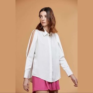 C/meo Collective cut out shoulder shirt *NWT